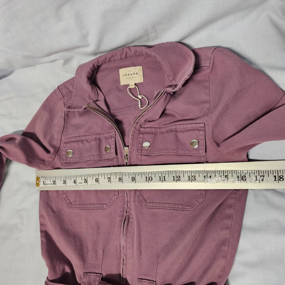 Sezane Paris Roby Women Jumpsuit Size 34 Grape Distressed - Picture 11 of 16